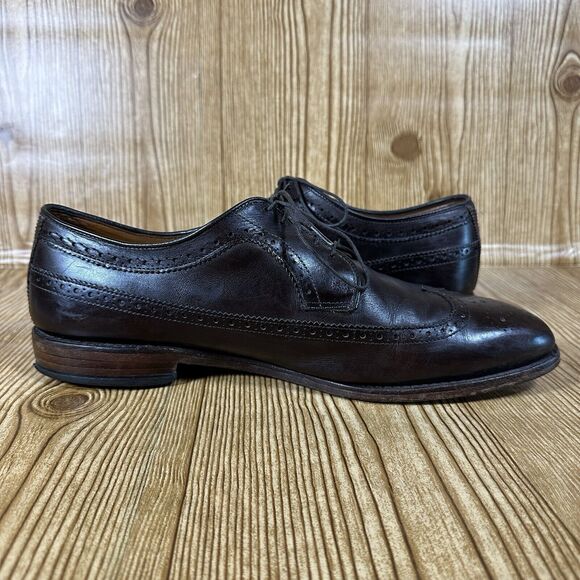 Allen Edmonds Larchmont Brown Leather Longwing Wingtip‎ Derby Shoes Men\'s 11 3E main image 5